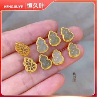 恒久叶s925古法银镀金和田玉葫芦手链 sc和田玉镶嵌01